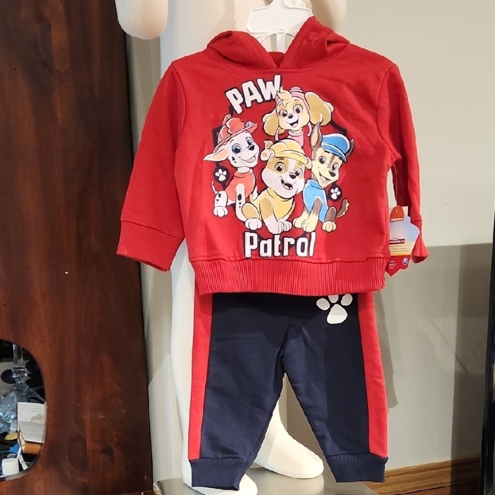 Paw Patrol 2pc Red and Navy Hoodie Kids Matching Set